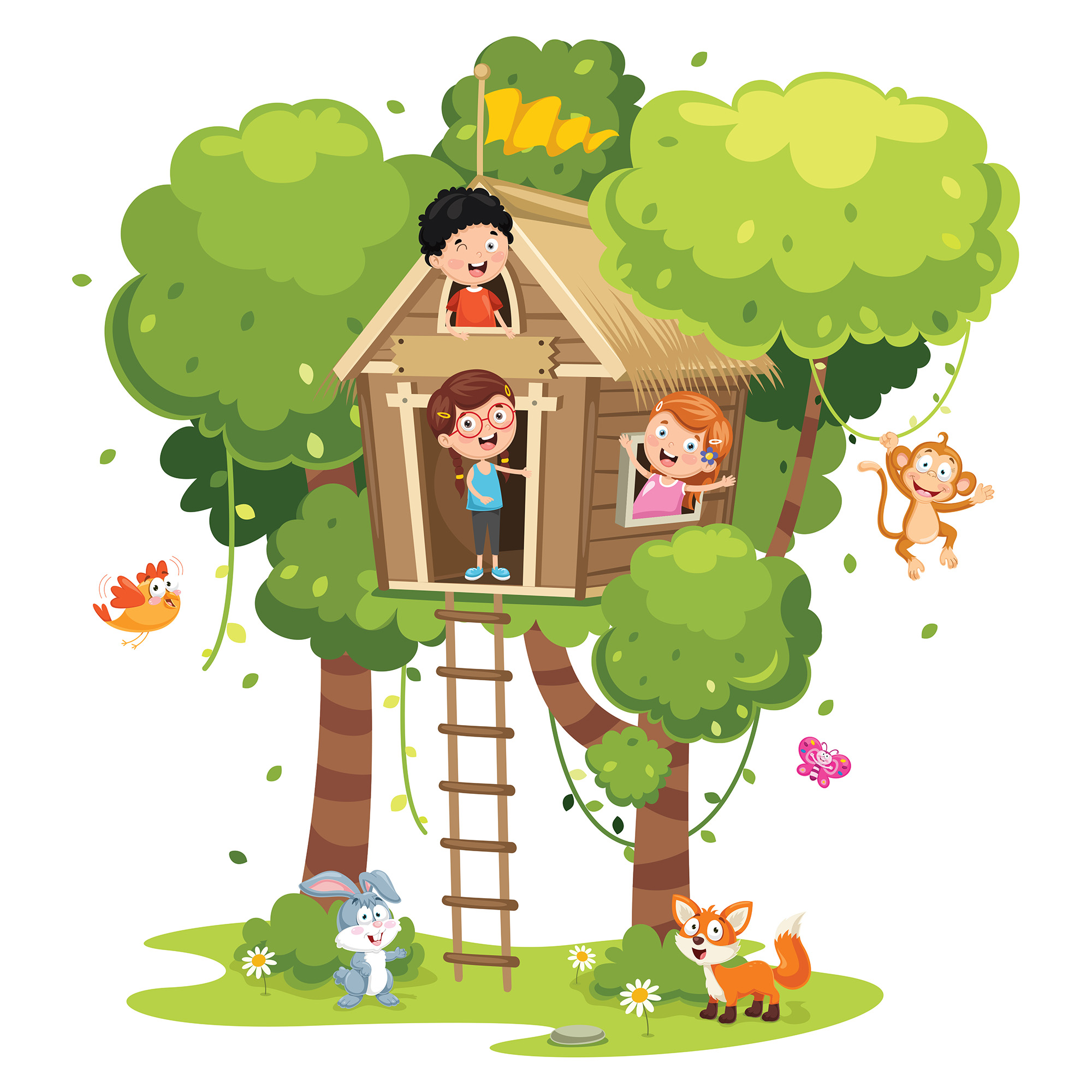 Boomhut tekening