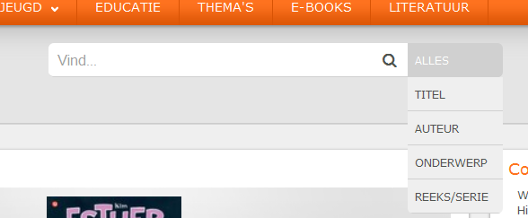 screenshot zoekbalk website